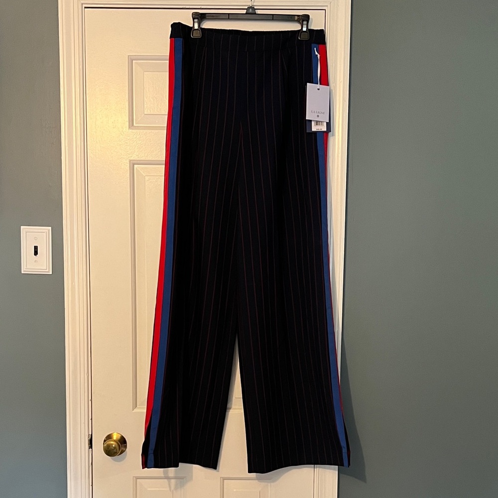 La Ligne for Target Navy Wide Leg trousers with Red and Blue Stripes